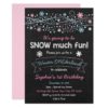 Pink Snowflake Chalkboard 1st Birthday Card
