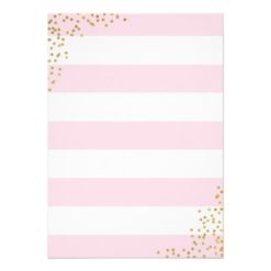 Pink Stripe Glitter Dots Baby Shower Invitation - Image 2