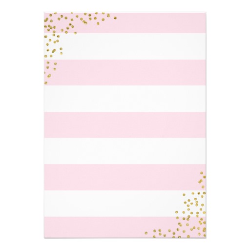 Pink Stripe Glitter Dots Baby Shower Invitation - Image 2