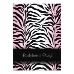 Pink Zebra Bachelorette Party Invitations