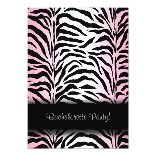 Pink Zebra Bachelorette Party Invitations
