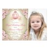 Pink and Gold Royal Princess Photo Birthday Party Card
