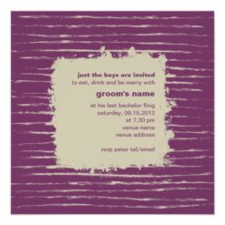 Plum & Nougat Bachelor Party Invitation