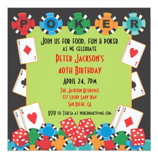 Poker party gambling invitation