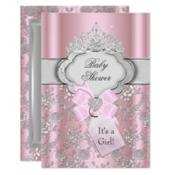Pretty Bow Tiara Princess Baby Shower Invitation