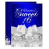 Pretty Diamond Bow Royal Blue Sweet 16 Invite