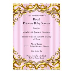 Princess is on her way Baby Shower Pink Ethnic Card - Image 2