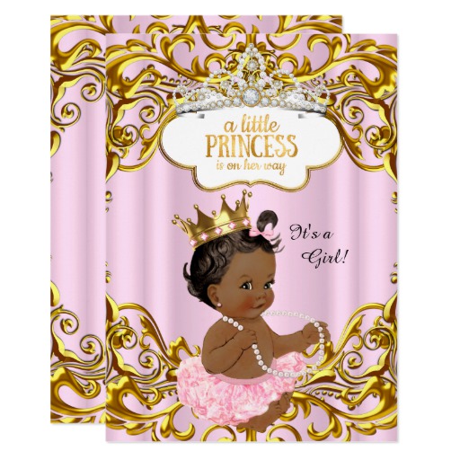 Princess is on her way Baby Shower Pink Ethnic Card