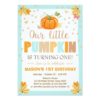 Pumpkin Birthday invitation Boy Birthday Fall blue
