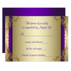 Purple Gold 50th Wedding Anniversary Party RSVP Card