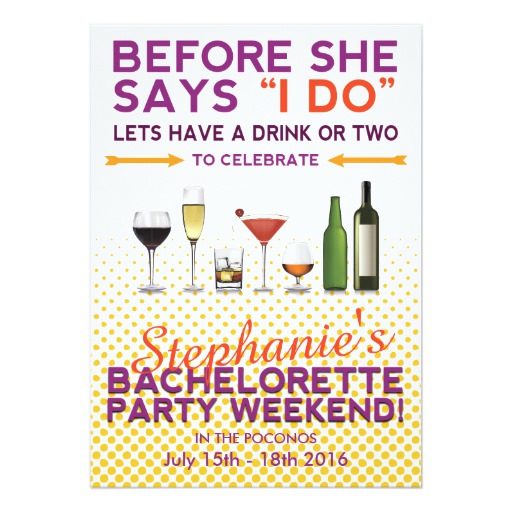 Purple Weekend Bachelorette Party Invite