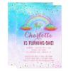 Rainbow Unicorn Watercolor 1st Birthday Party Card