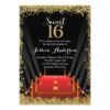 Red Carpet Hollywood Glitter Sweet 16 Birthday Card