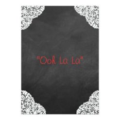Red Corset White Lace Chalkboard Lingerie Shower Card - Image 2