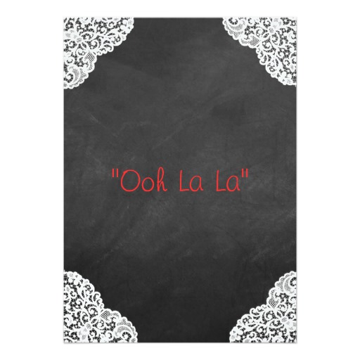 Red Corset White Lace Chalkboard Lingerie Shower Card - Image 2
