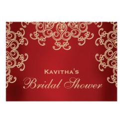 Red and Gold Indian Inspired Bridal Shower Card - Image 2
