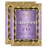 Regal Princess Sweet 16 Gold Lavender Purple Party Card
