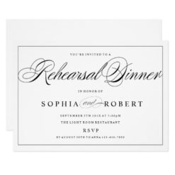 Rehearsal Dinner Invitation Black on Custom Color