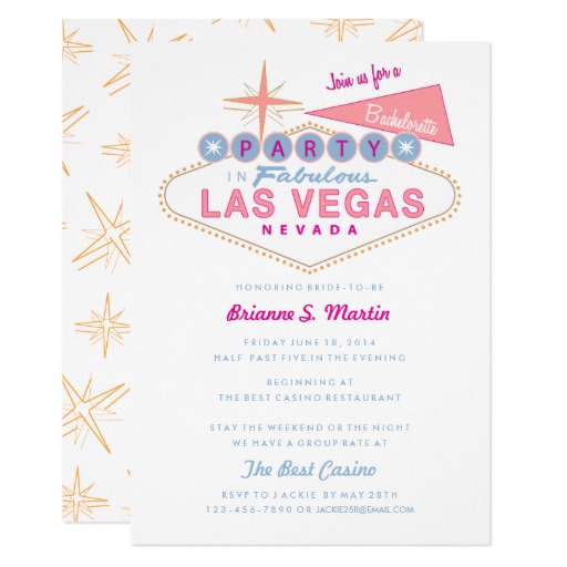 Retro Las Vegas Sign Bachelorette Party Card