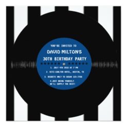 Retro Vinyl Record l Modern Birthday Party Invites