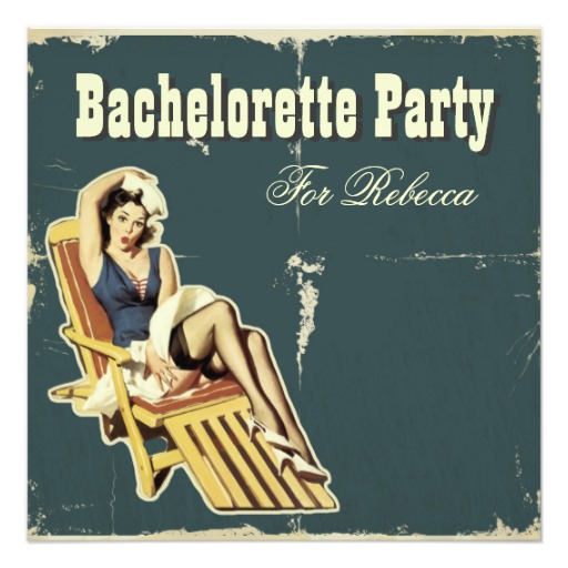 Rockabilly pin up girl sailor bachelorette party card