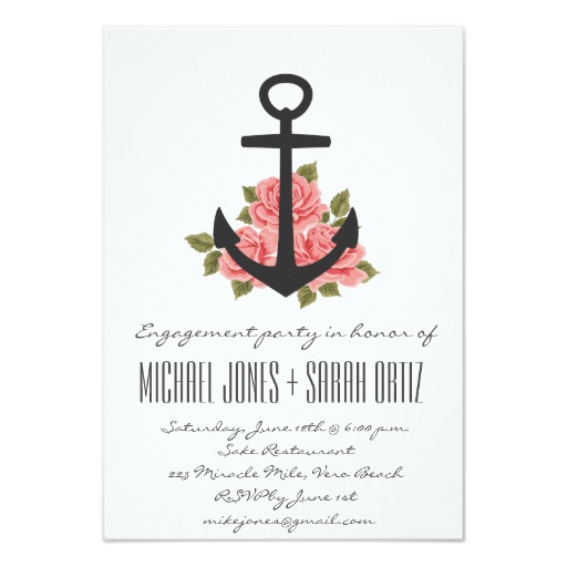 Romantic Nautical Engagement Party Invitation