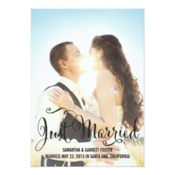 Romantic Script Wedding Announcement - Black
