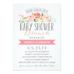 Rose Banner Brunch | Baby Shower Invitation