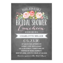 Rose Banner Luncheon Bridal Shower Card