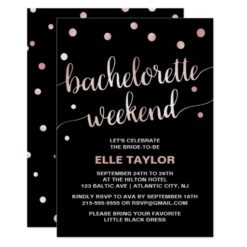 Rose Gold Bachelorette Weekend Invite & Itinerary