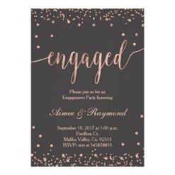 Rose Gold Engagement Party Invitation