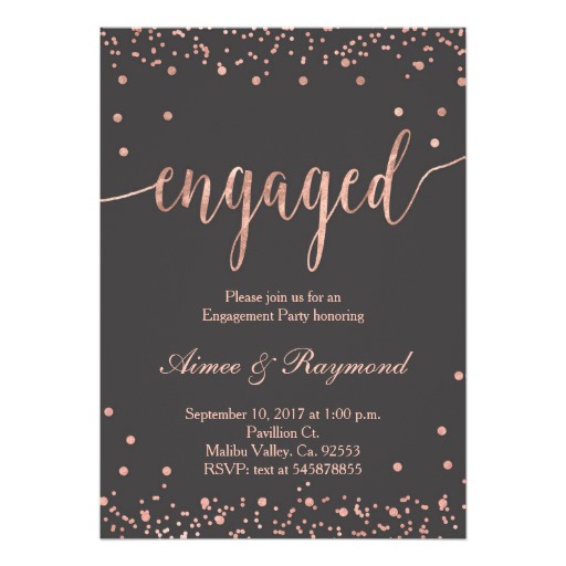 Rose Gold Engagement Party Invitation
