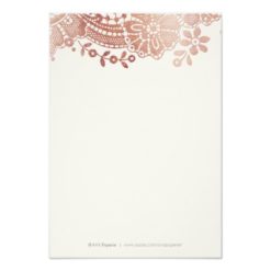Rose gold elegant vintage lace wedding thank you card - Image 2