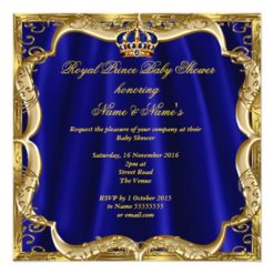 Royal Blue Gold Crown Prince Baby Shower Ethnic Card - Image 2