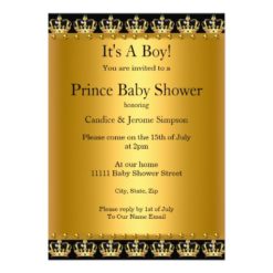Royal Prince Baby Shower Black Gold Ethnic Card - Image 2