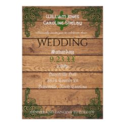 Rustic Celtic Claddagh Wedding Invitation