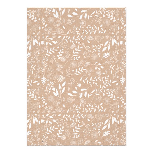 Rustic Chic White Flowers on Kraft Paper Thank You Card - Image 2