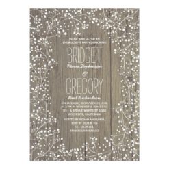 Rustic Country Baby's Breath Engagement Party Card