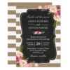 Rustic Country Flowers Burlap Stripes Chic Wedding Invitation Card