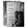 Rustic Cowboy Boots Sweet 16 Barn Birthday Party Card