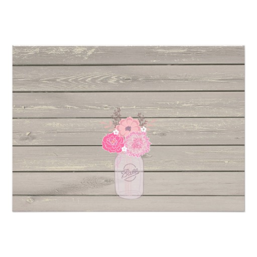 Rustic Floral Orange Pink Girl Baby Shower Invite - Image 2