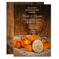 Rustic Pumpkins Fall Wedding Rehearsal Dinner Card
