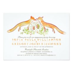 Rustic Woodland Fox Engagement Party Card
