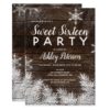 Rustic snowflakes wood winter sweet 16 card