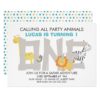 Safari Animals 1st Birthday Party Invitation