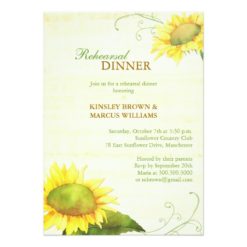 Sassy Country Sunflowers Rehearsal Dinner Card