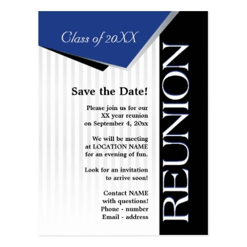 Save the Date Class reunion Postcard
