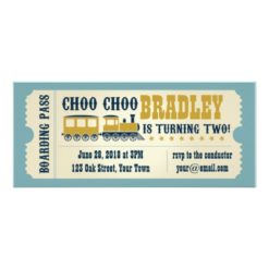 Second Birthday Train Ticket Invitation
