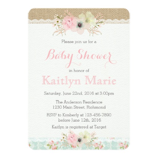 Shabby Chic Baby Shower Invitation