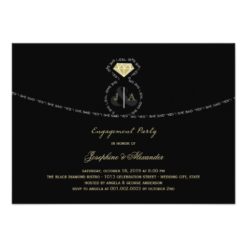 She Said Yes Text Ring Monogram Engagement Party Card